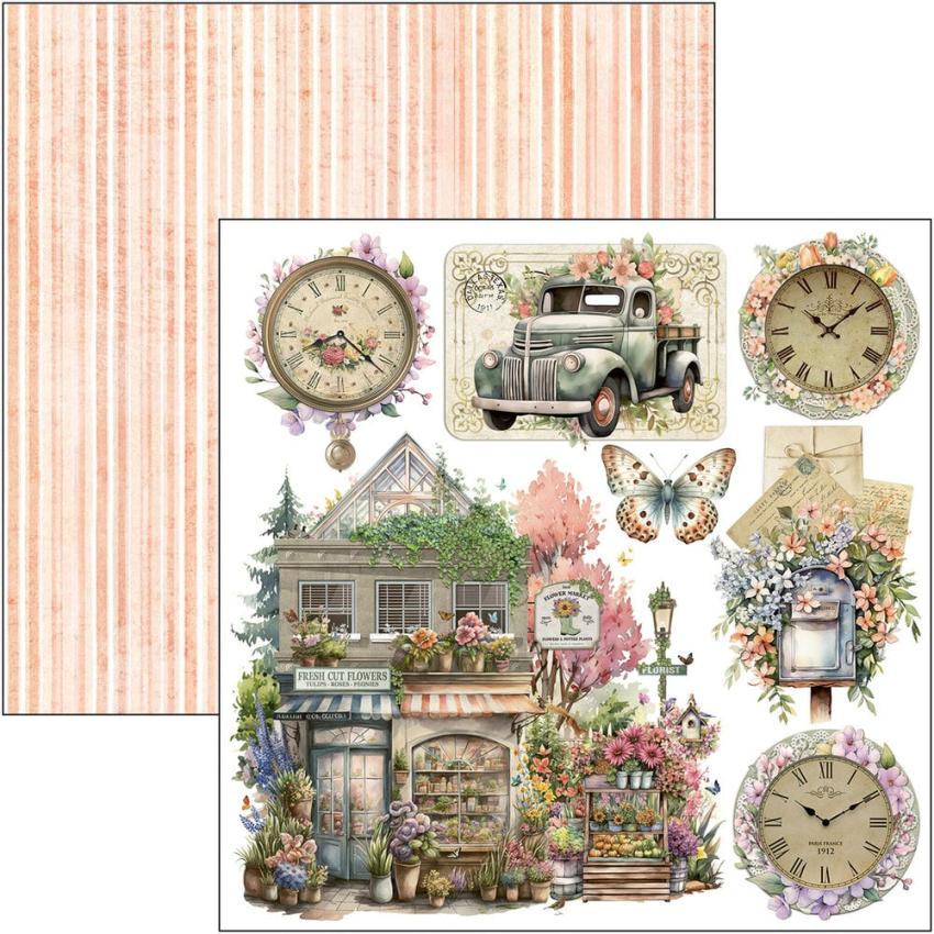 Ciao Bella - Stanzteile "Flower Shop" Fussy Cut Pad - 24 Bogen