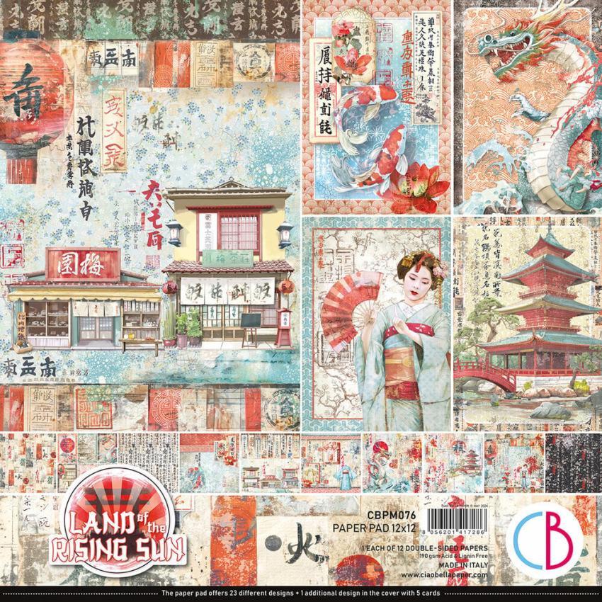 Ciao Bella - Designpapier "Land of the Rising Sun" Paper Pack 12x12 Inch - 12 Bogen