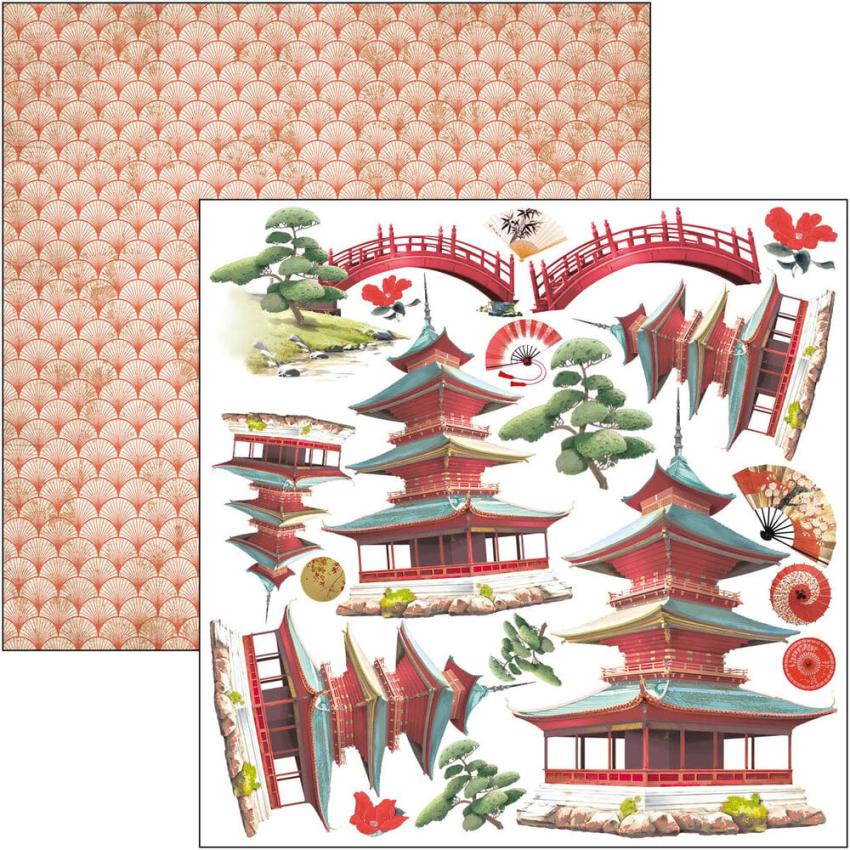 Ciao Bella - Stanzteile "Land of the Rising Sun" Fussy Cut Pad - 24 Bogen