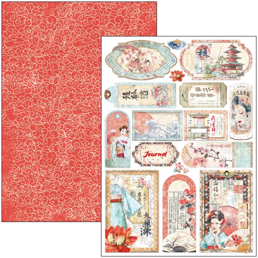 Ciao Bella - Stanzteile "Land of the Rising Sun" Creative Pad A4 - 9 Bogen