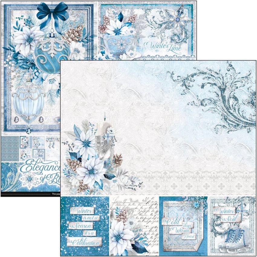 Ciao Bella - Designpapier "Elegance of Blue" Paper Pack 8x8 Inch - 12 Bogen