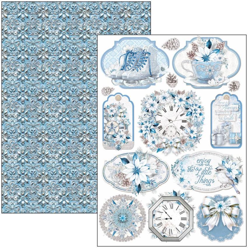 Ciao Bella - Stanzteile "Elegance of Blue" Creative Pad A4 - 9 Bogen