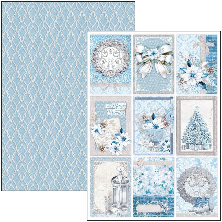 Ciao Bella - Stanzteile "Elegance of Blue" Creative Pad A4 - 9 Bogen