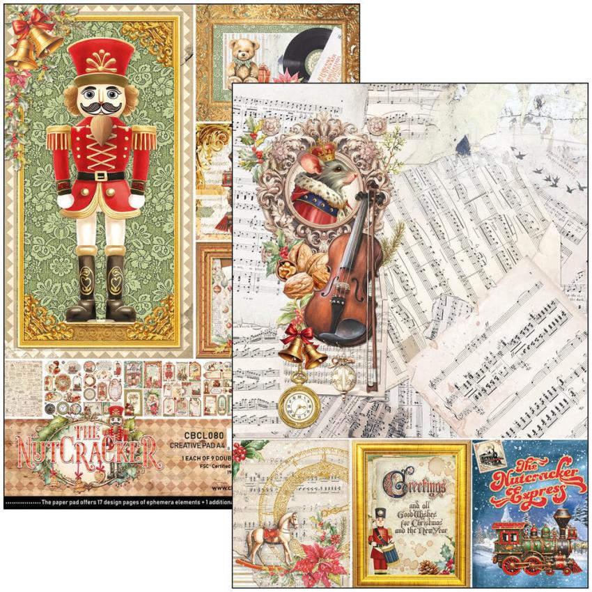 Ciao Bella - Stanzteile "The Nutcracker" Creative Pad A4 - 9 Bogen