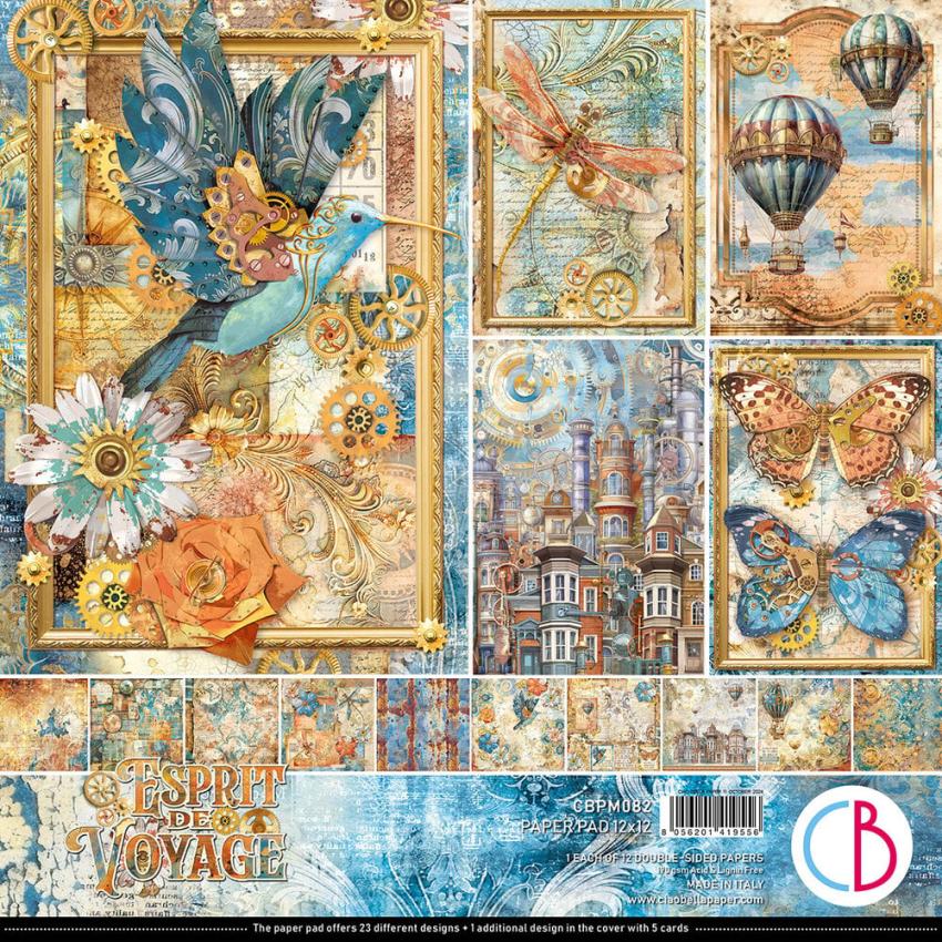 Ciao Bella - Designpapier "Esprit de Voyage" Paper Pack 12x12 Inch - 12 Bogen