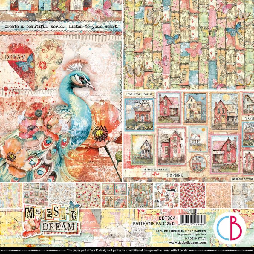 Ciao Bella - Designpapier "Majestic Dream" Patterns Paper Pack 12x12 Inch - 8 Bogen