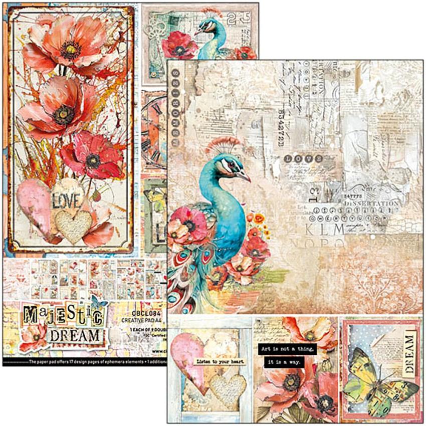 Ciao Bella - Stanzteile "Majestic Dream" Creative Pad A4 - 9 Bogen