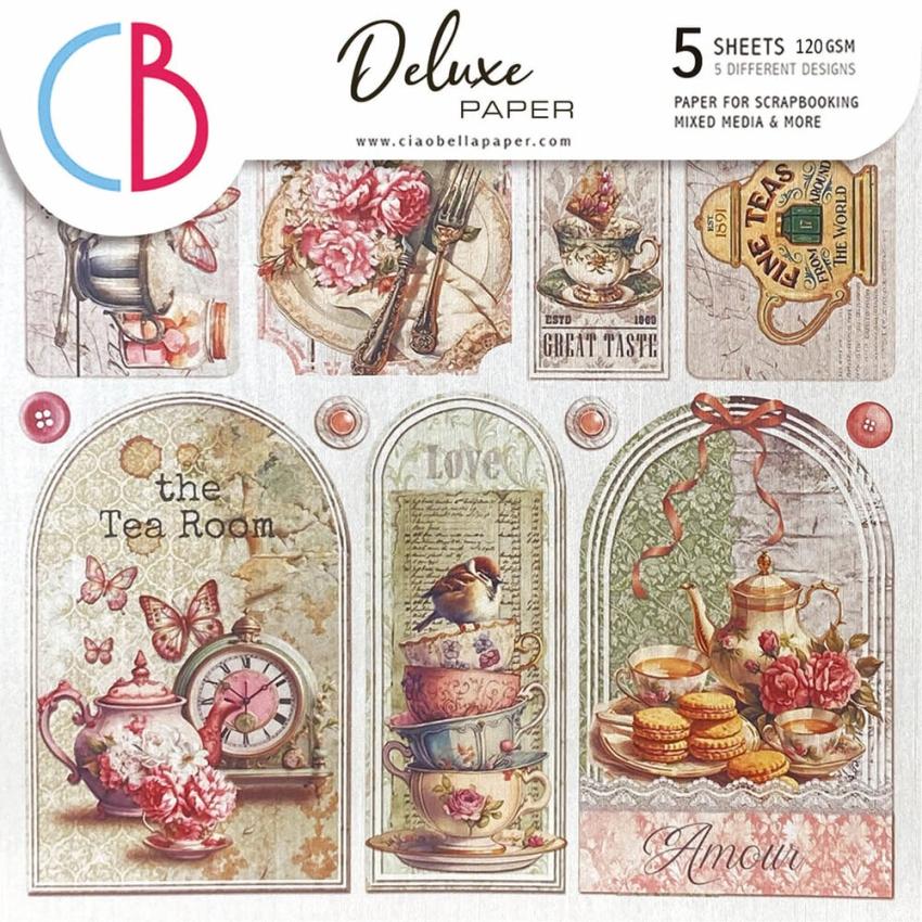 Ciao Bella - Designpapier "Silver" Deluxe Paper Pack 6x6 Inch - 5 Bogen