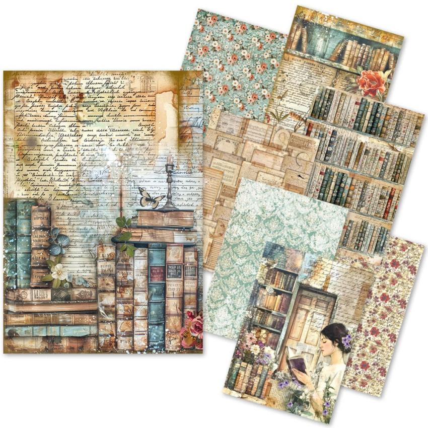 Ciao Bella - Decopatch Papier "Book Lovers" Rice Paper A5 - 8 Bogen