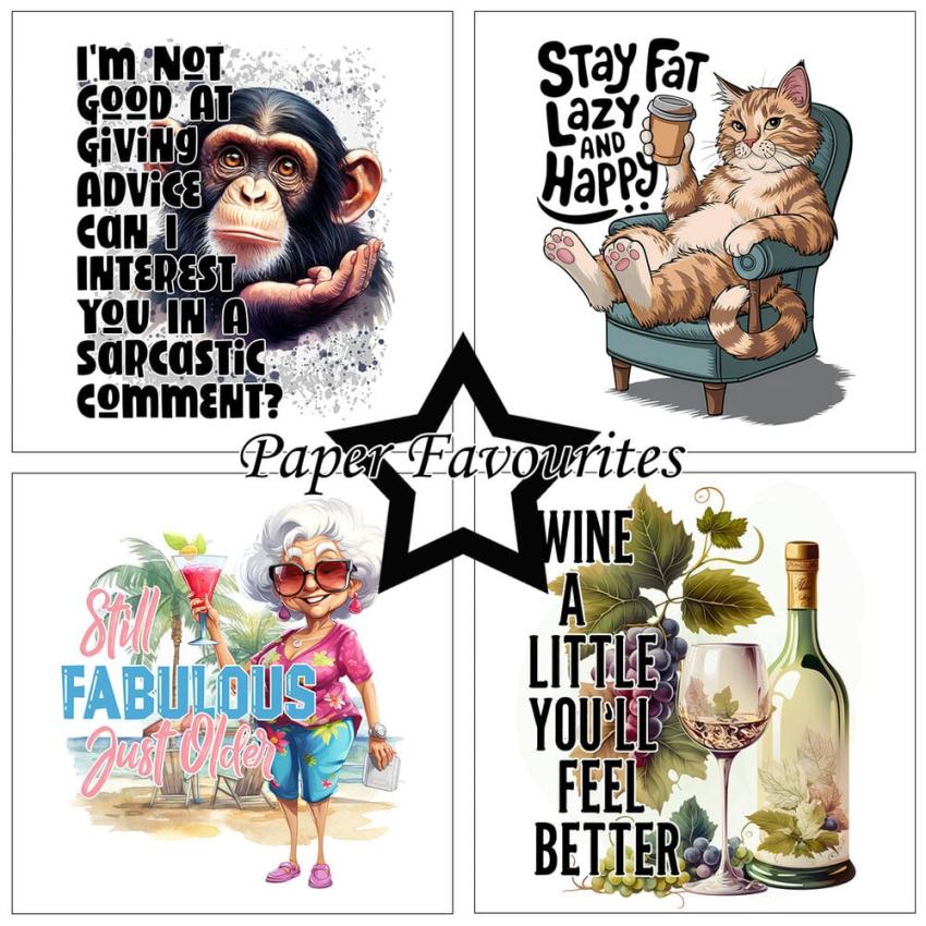 Paper Favourites - Designpapier "Funny Quotes #1" Paper Pack 6x6 Inch - 24 Bogen