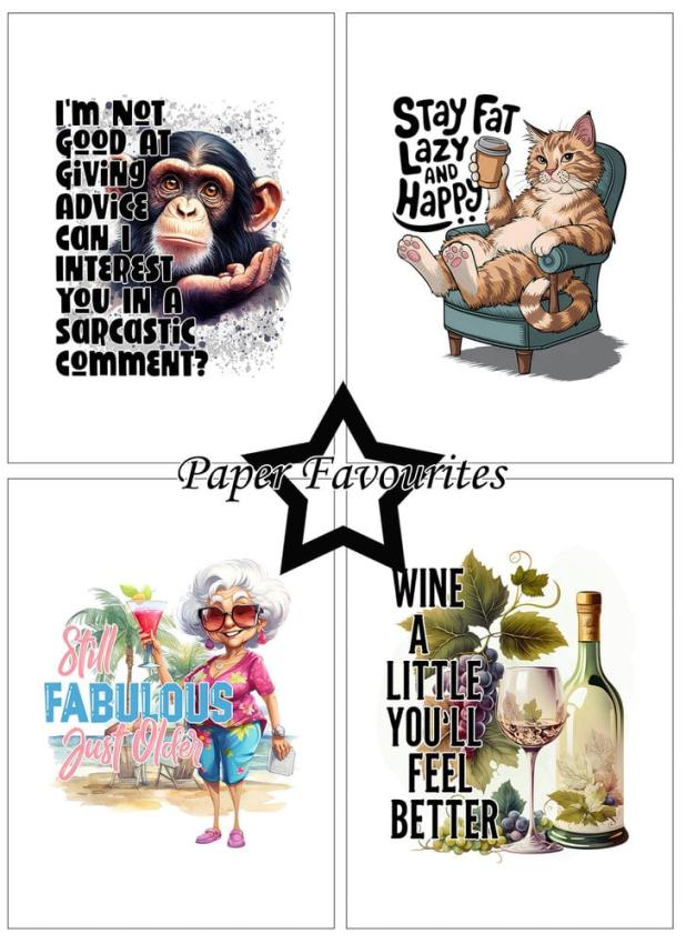 Paper Favourites - Designpapier "Funny Quotes #1" Paper Pack A6 - 24 Bogen