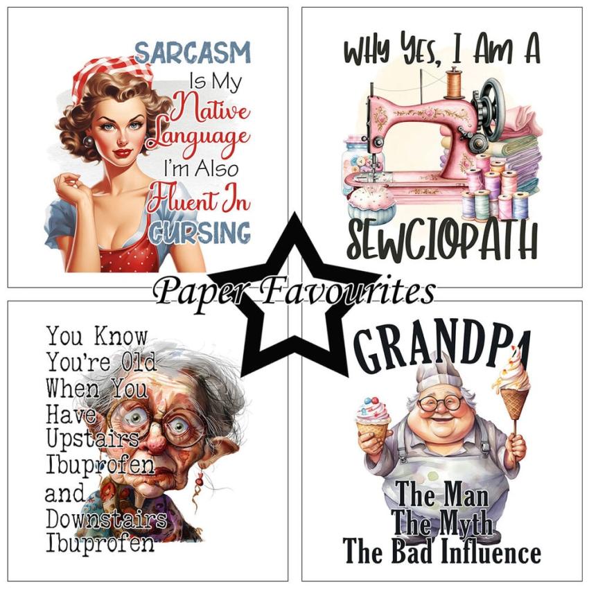 Paper Favourites - Designpapier "Funny Quotes #2" Paper Pack 6x6 Inch - 24 Bogen