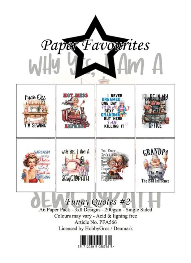 Paper Favourites - Designpapier "Funny Quotes #2" Paper Pack A6 - 24 Bogen