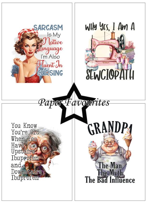 Paper Favourites - Designpapier "Funny Quotes #2" Paper Pack A6 - 24 Bogen