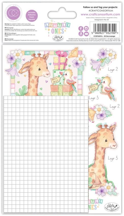 Craft Consortium - 3D Decoupage Set "Little Ones" 10 Bogen