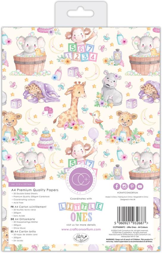 Craft Consortium - Papierblock A4 "Little Ones" Paper Pad - 20 Bogen