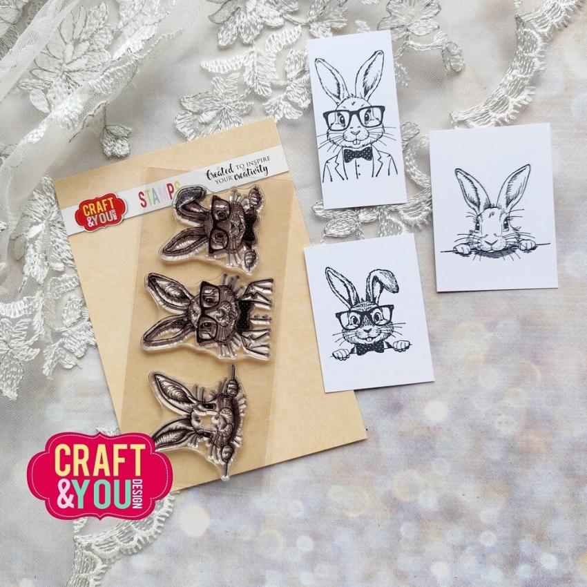 Craft & You Design - Stempelset "Funny Bunnies" Clear Stamps