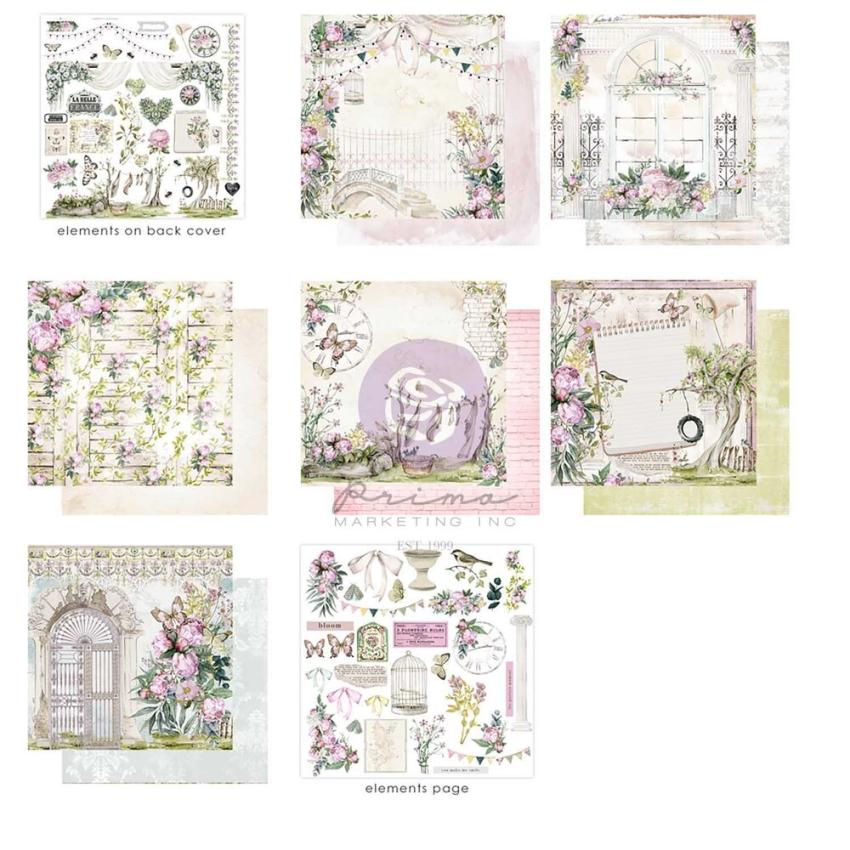 Prima Marketing - Designpapier "Serene Petals" Paper Pack 12x12 Inch - 14 Bogen