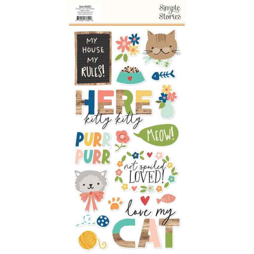 Simple Stories - Aufkleber "Fur Baby Cat" Foam Sticker