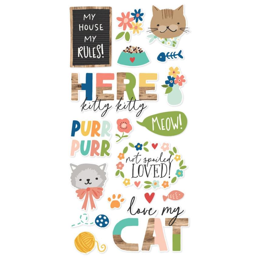 Simple Stories - Aufkleber "Fur Baby Cat" Foam Sticker