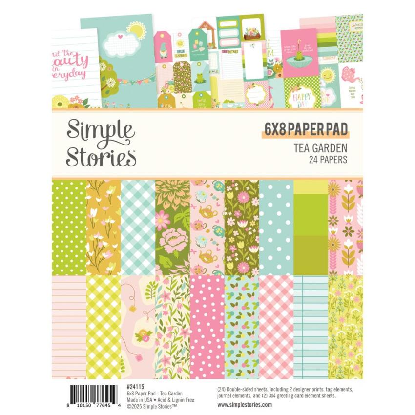 Simple Stories - Designpapier "Tea Garden" Paper Pack 6x8 Inch - 24 Bogen