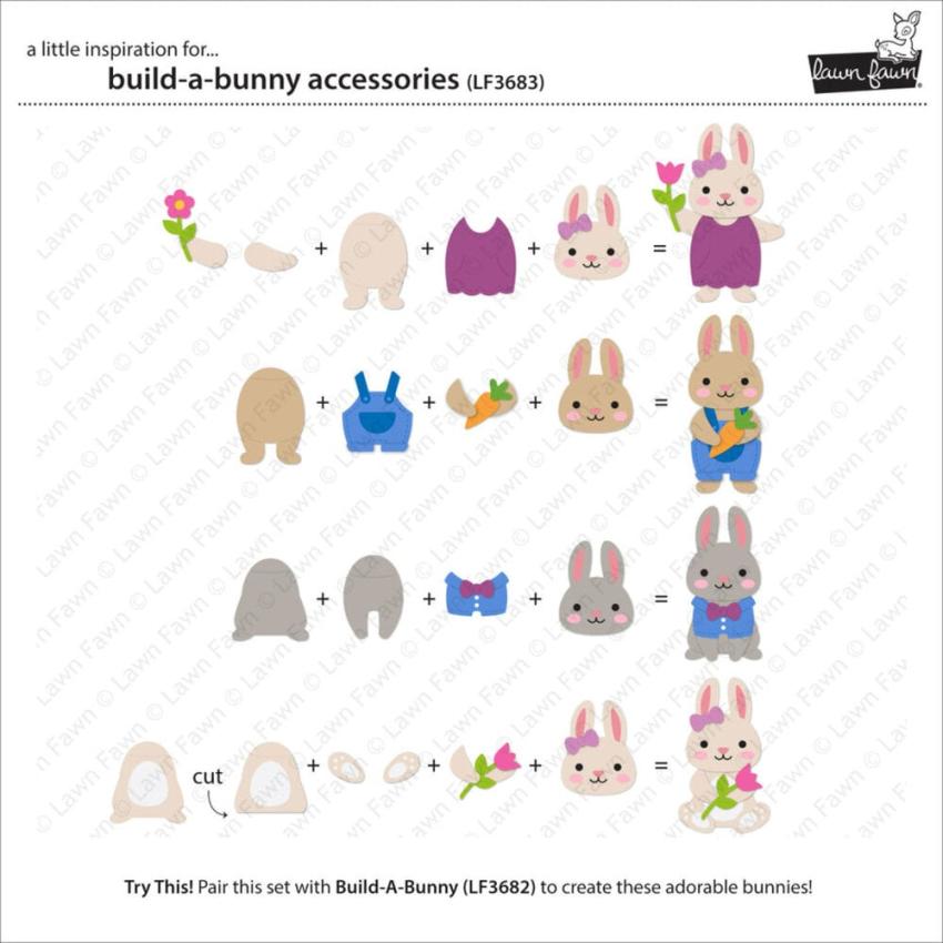 Lawn Fawn - Stanzschablone "Build-A-Bunny Accessories" Dies