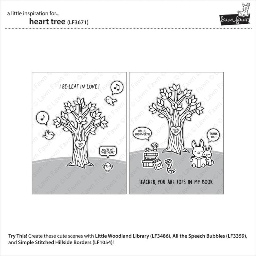 Lawn Fawn - Stempelset "Heart Tree" Clear Stamps