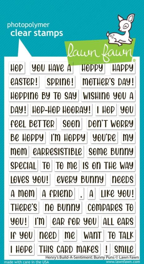 Lawn Fawn - Stempelset "Henry's Build-A-Sentiment: Bunny Puns" Clear Stamp