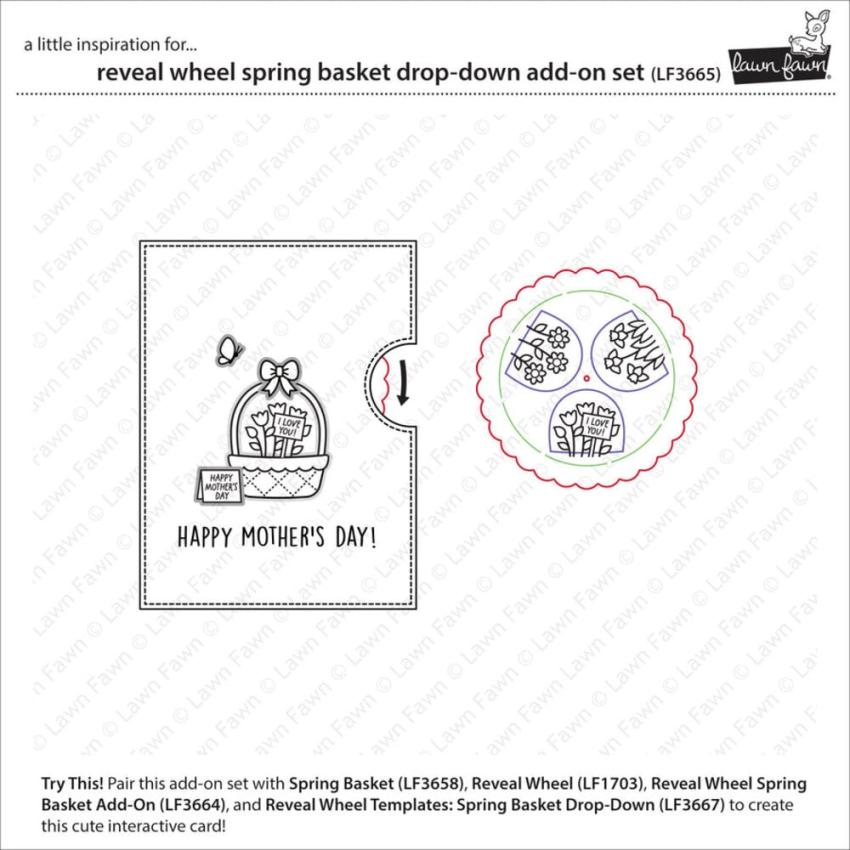 Lawn Fawn - Stanzschablone "Reveal Wheel Spring Basket Drop-Down" Add-on Die