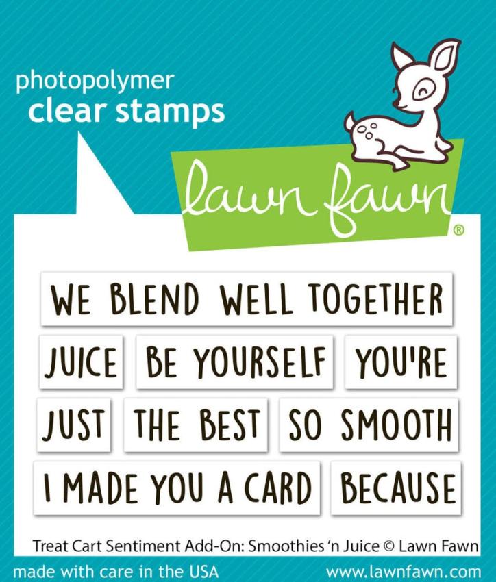 Lawn Fawn - Stempelset "Treat Cart Sentiment Smoothies 'N Juice " Clear Stamp Add-On