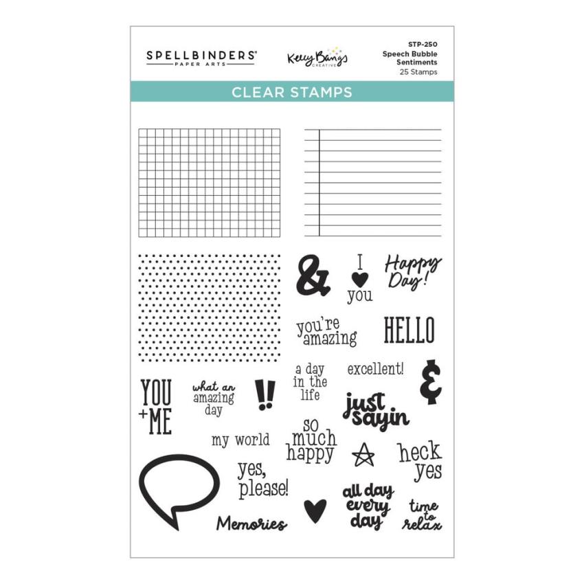 Spellbinders - Stempelset "Speech Bubbles Sentiments" Clear Stamps