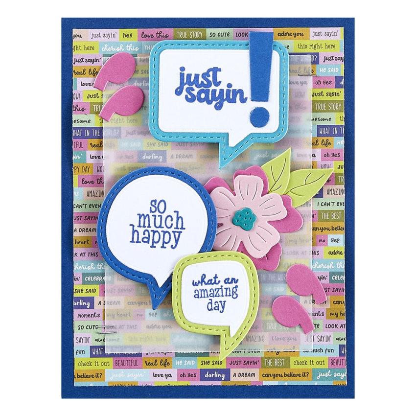 Spellbinders - Stempelset "Speech Bubbles Sentiments" Clear Stamps