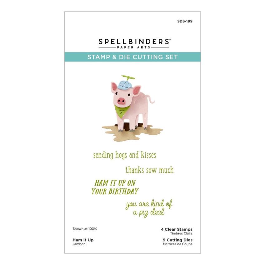 Spellbinders - Stempelset & Stanzschablone "Ham It Up Jambon" Clear Stamps & Dies