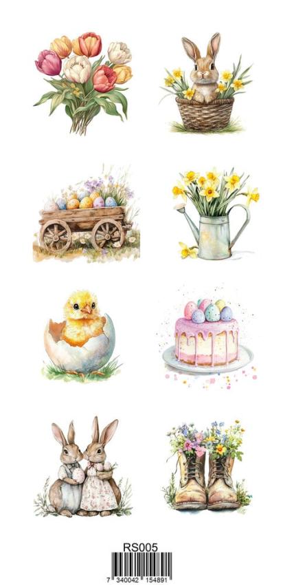 Reprint - Aufkleber "Hello Easter" Sticker 10x21cm - 3 Bogen