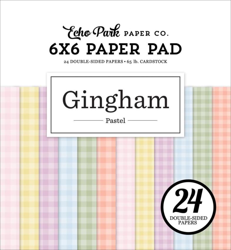 Echo Park - Designpapier "Pastel Gingham" Paper Pack 6x6 Inch - 24 Bogen