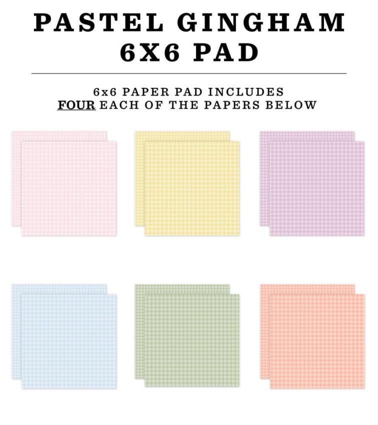 Echo Park - Designpapier "Pastel Gingham" Paper Pack 6x6 Inch - 24 Bogen