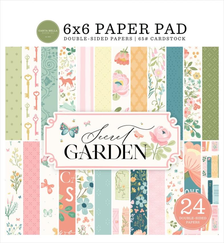 Carta Bella - Designpapier "Secret Garden" Paper Pad 6x6 Inch - 24 Bogen