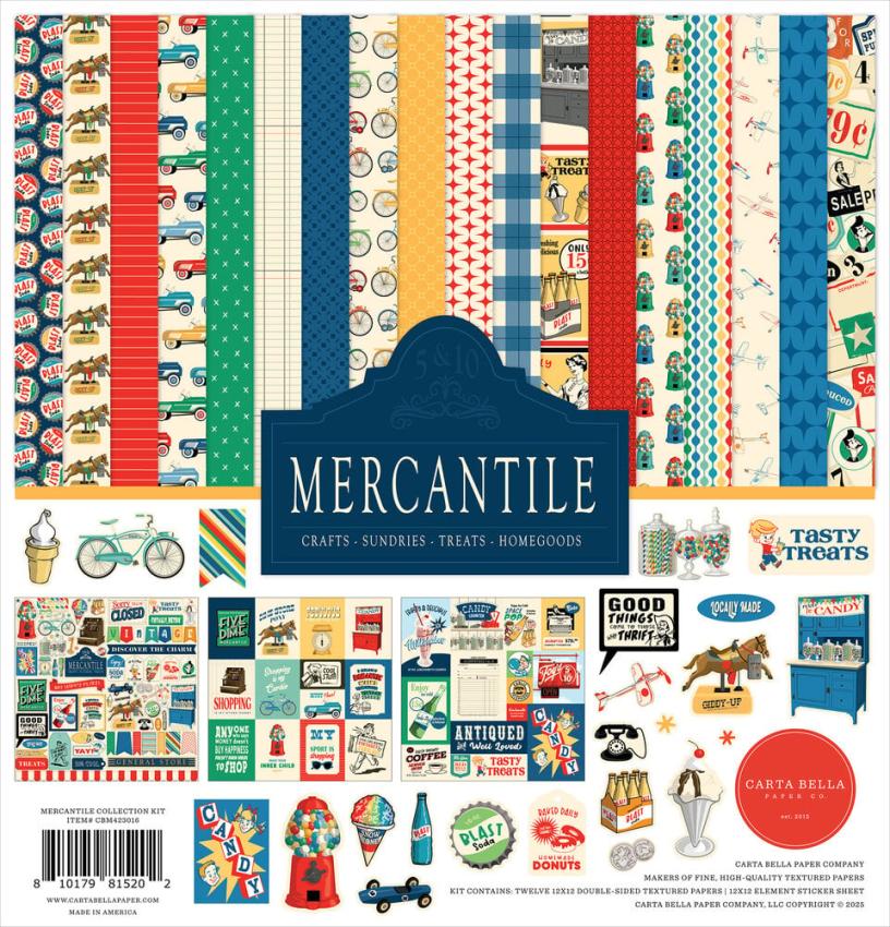 Carta Bella - Designpapier "Mercantile" Collection Kit 12x12 Inch - 12 Bogen  