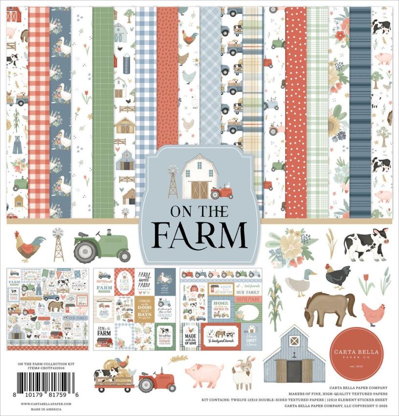 Carta Bella - Designpapier "On The Farm" Collection Kit 12x12 Inch - 12 Bogen  