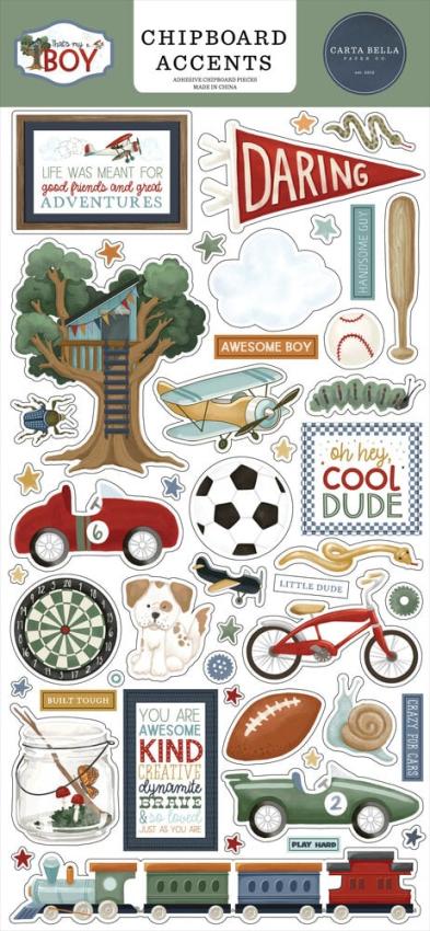 Carta Bella - Chipboard Sticker 6x13 Inch "That's My Boy "