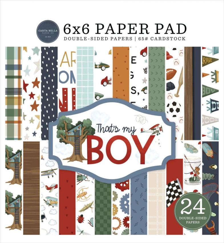 Carta Bella - Designpapier "That's My Boy" Paper Pad 6x6 Inch - 24 Bogen