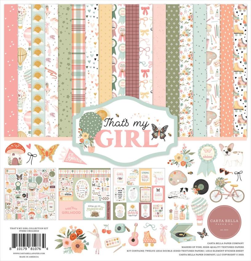 Carta Bella - Designpapier "That's My Girl" Collection Kit 12x12 Inch - 12 Bogen  