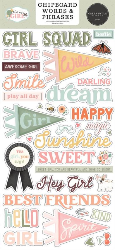 Carta Bella - Chipboard Sticker 6x13 Inch "That's My Girl "