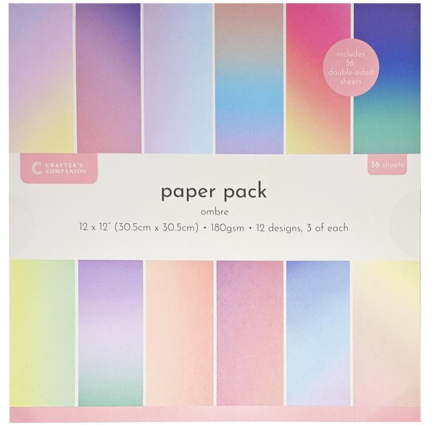 Crafters Companion - Designpapier "Ombre" Paper Pack 12x12 Inch - 36 Bogen