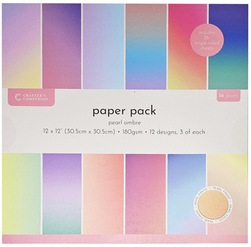 Crafters Companion - Designpapier "Pearl Ombre" Paper Pack 12x12 Inch - 36 Bogen