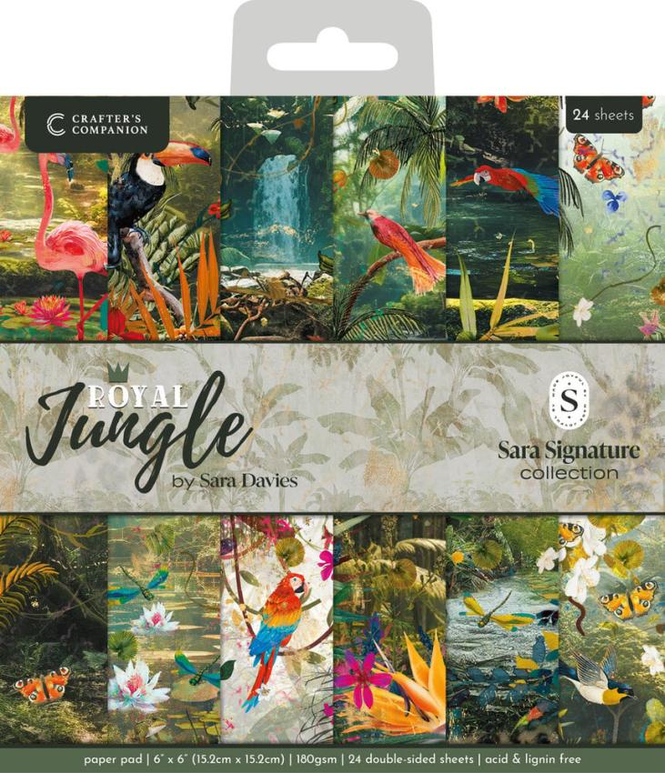 Crafters Companion - Designpapier "Royal Jungle" Paper Pack 6x6 Inch - 24 Bogen