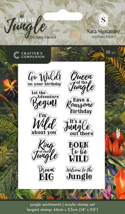 Crafters Companion - Stempelset "Jungle Sentiments" Clear Stamps