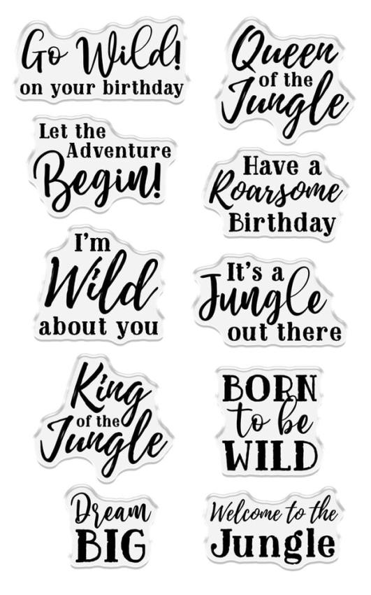 Crafters Companion - Stempelset "Jungle Sentiments" Clear Stamps