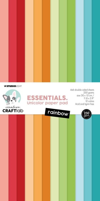 Creative Craft Lab - Studio Light - Cardstock "Rainbow" Paper Pack 30x15cm - 24 Bogen