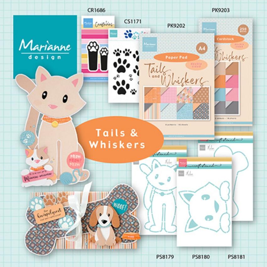 Marianne Design - Designpapier "Tails & Whiskers" Paper Pad A4 - 16 Bogen 